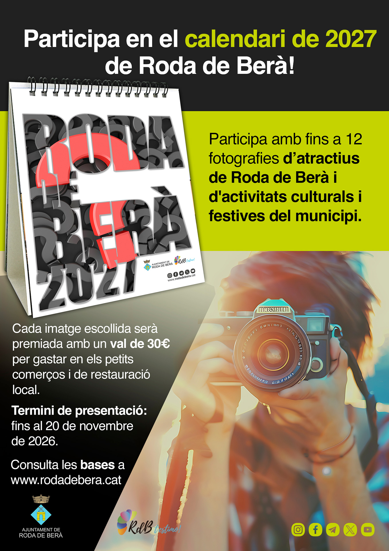 Concurs de fotografia pel calendari de Roda de Berà 2027
