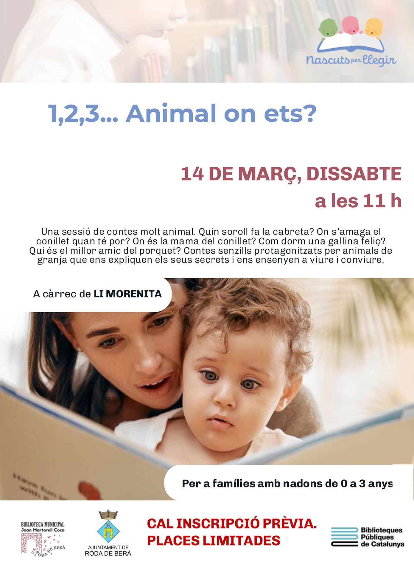Nascuts per llegir: 1,2,3... Animal on ets?