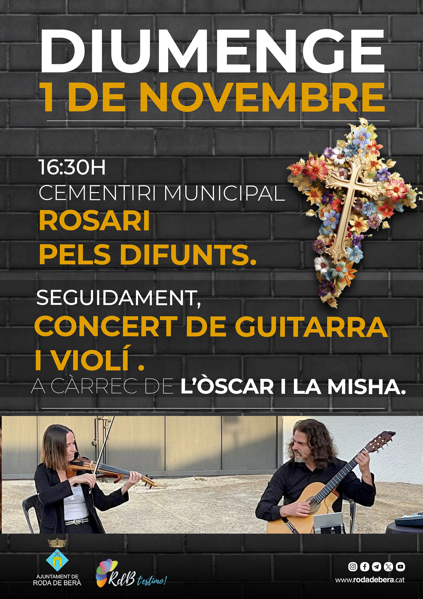 Rosari pels difunts i concert de guitarra i violí