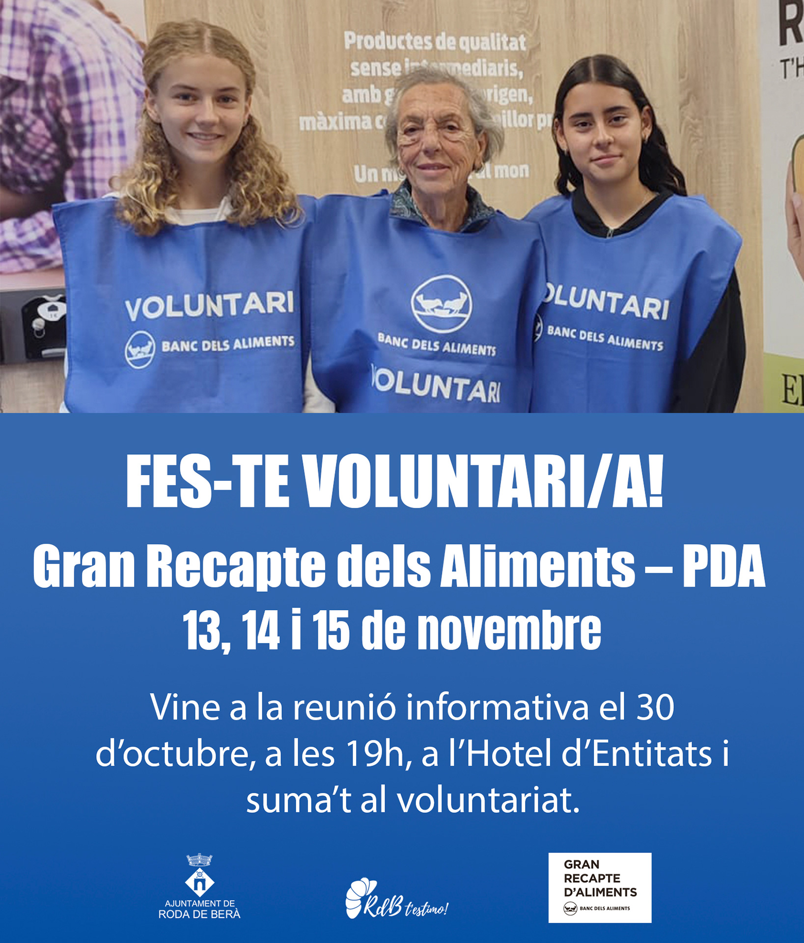 Fes-te voluntari del Gran Recapte dels Aliments - PDA